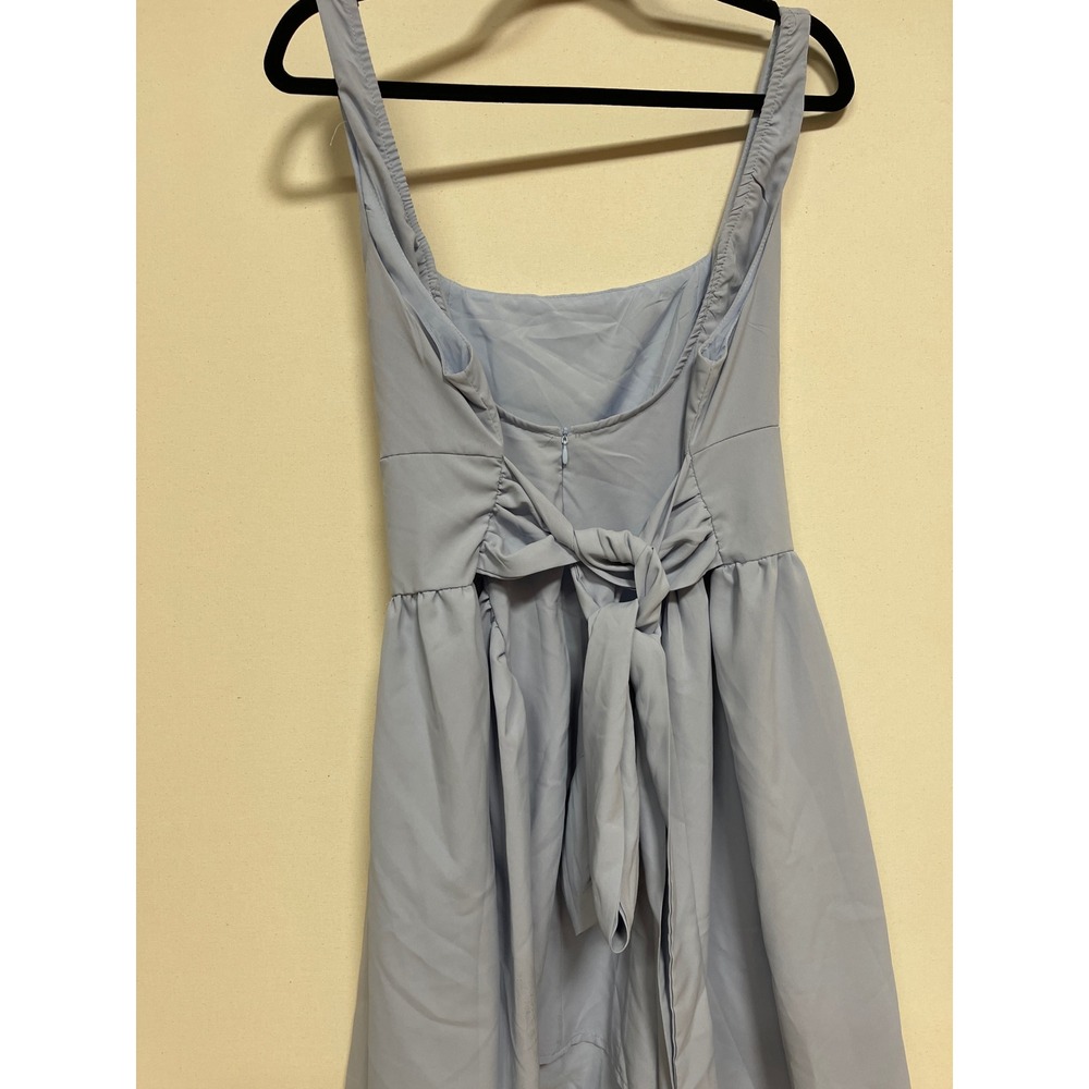 SHEIN Curve Light Blue Square Neck Tie Back Mini Dress 1XL NWT